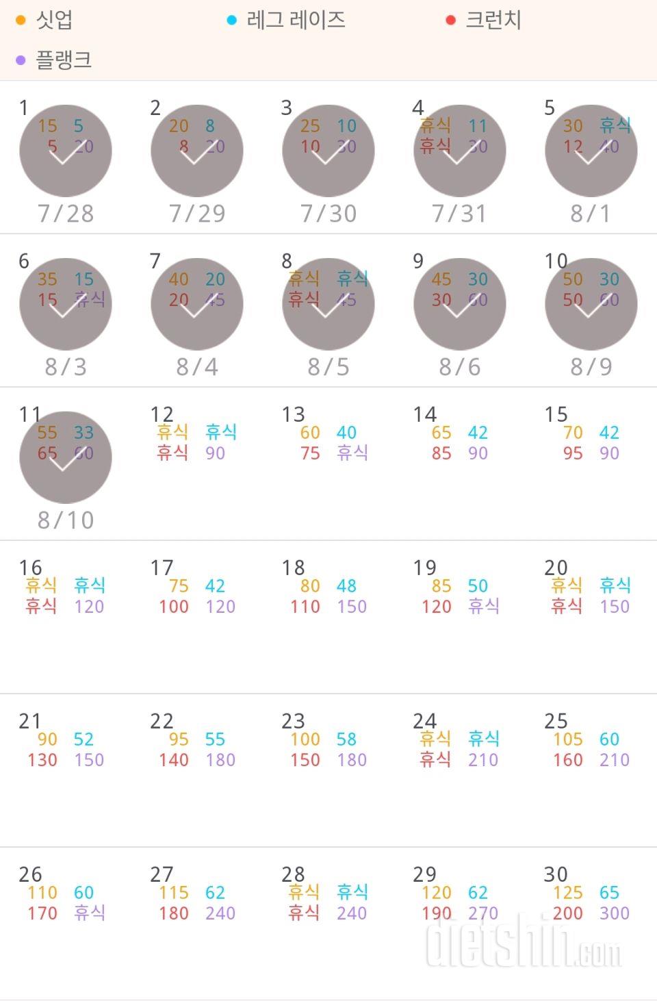 30일 복근 만들기 41일차 성공!