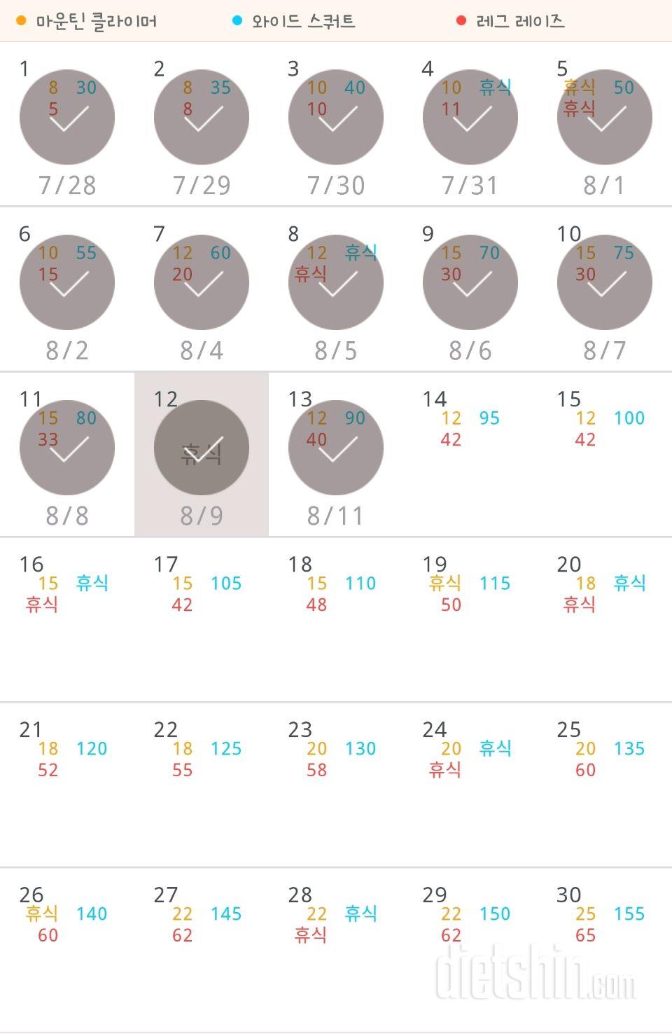 30일 체지방 줄이기 13일차 성공!