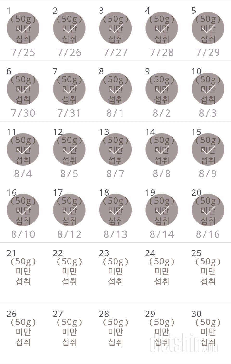 30일 당줄이기 50일차 성공!