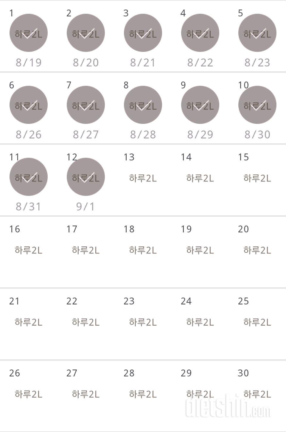 30일 하루 2L 물마시기 702일차 성공!