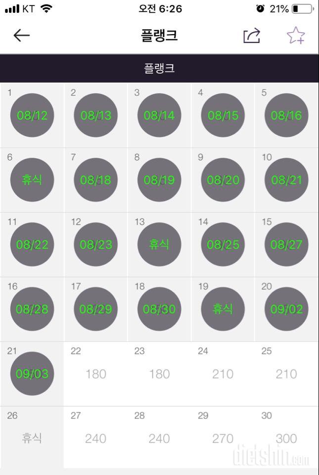 30일 플랭크 20일차 성공!