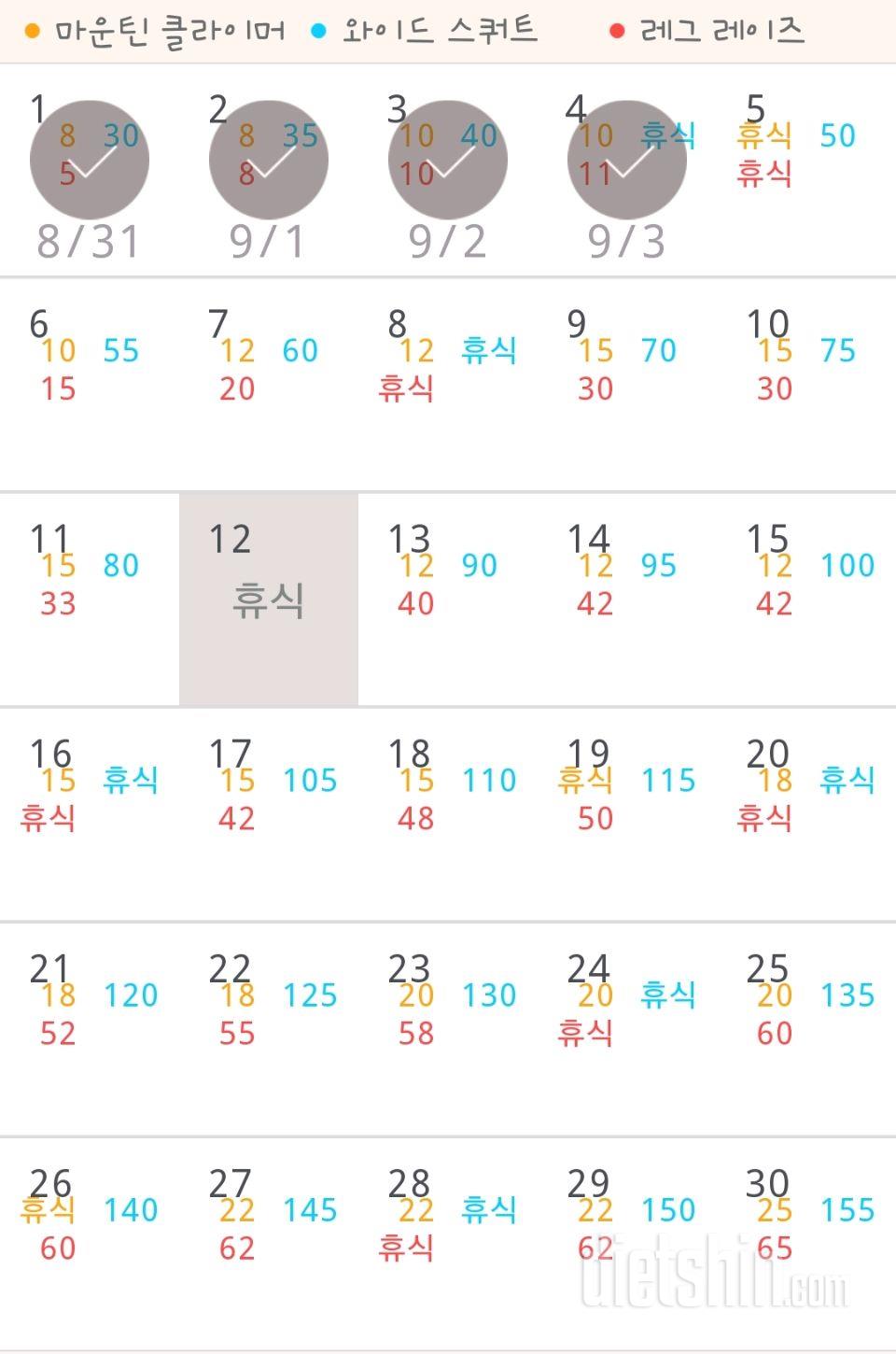 30일 체지방 줄이기 4일차 성공!