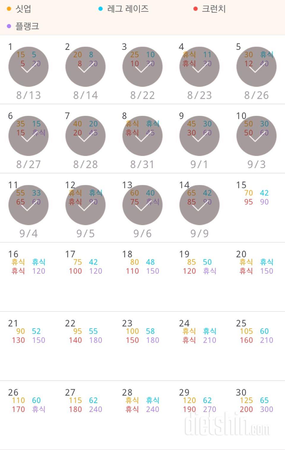 30일 복근 만들기 14일차 성공!