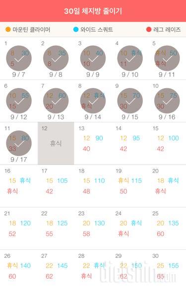 30일 체지방 줄이기 11일차 성공!