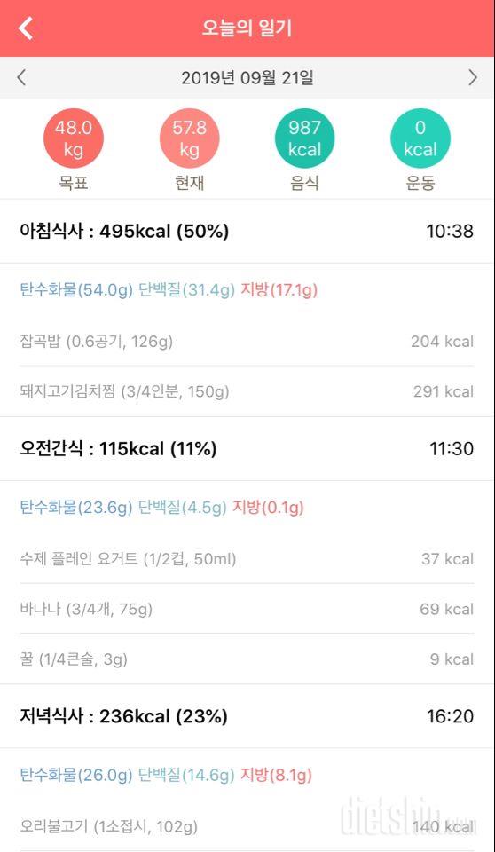 30일 밀가루 끊기 45일차 성공!