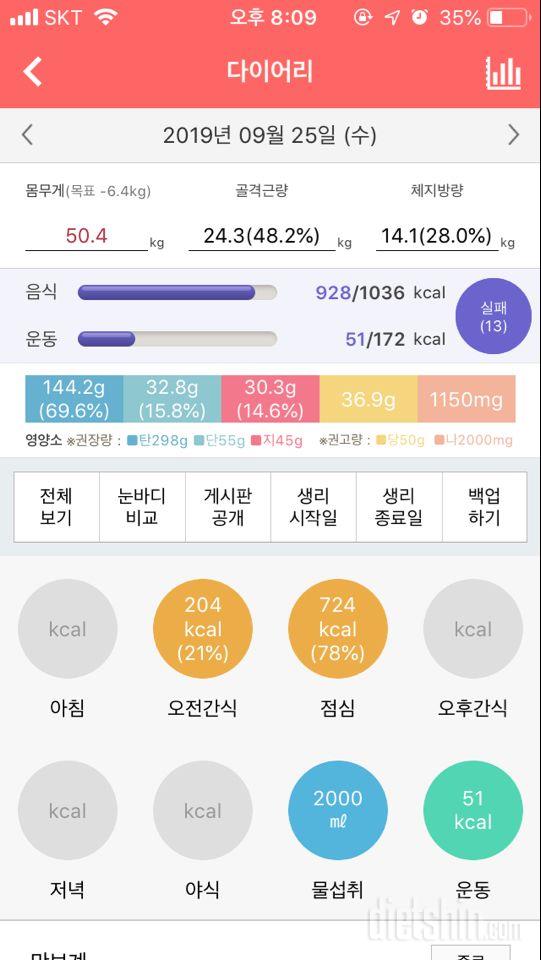 30일 1,000kcal 식단 3일차 성공!