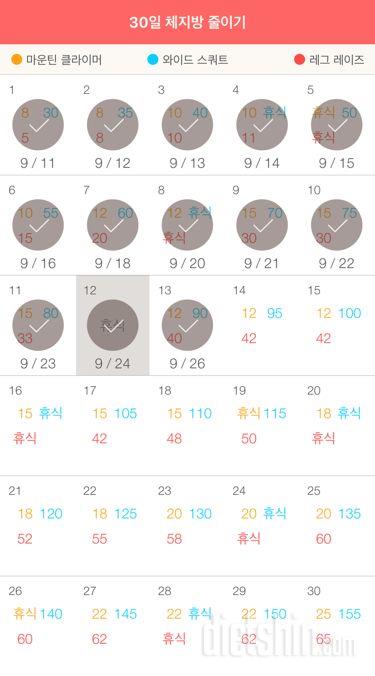 30일 체지방 줄이기 13일차 성공!