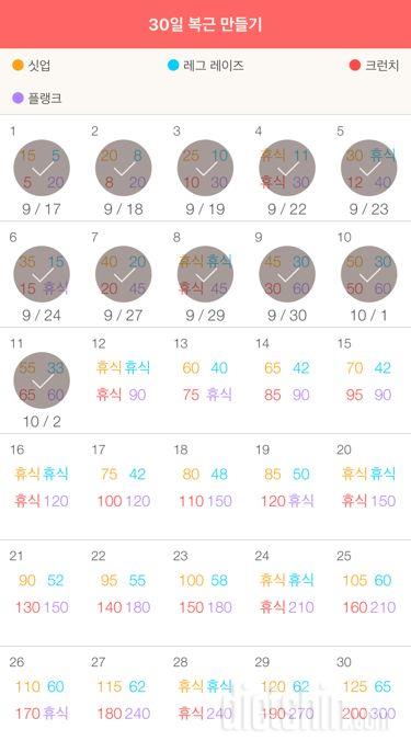 30일 복근 만들기 11일차 성공!