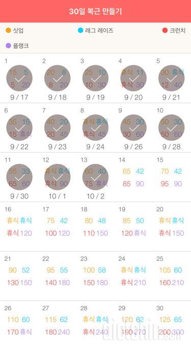 30일 복근 만들기 13일차 성공!