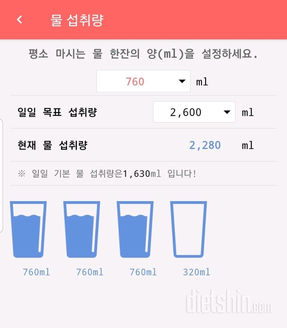 30일 하루 2L 물마시기 336일차 성공!