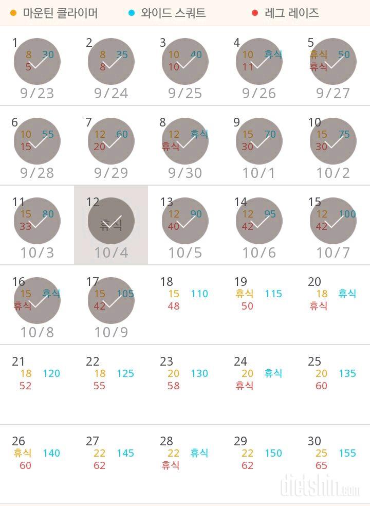 30일 체지방 줄이기 17일차 성공!