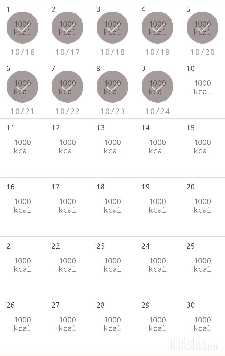 30일 1,000kcal 식단 9일차 성공!