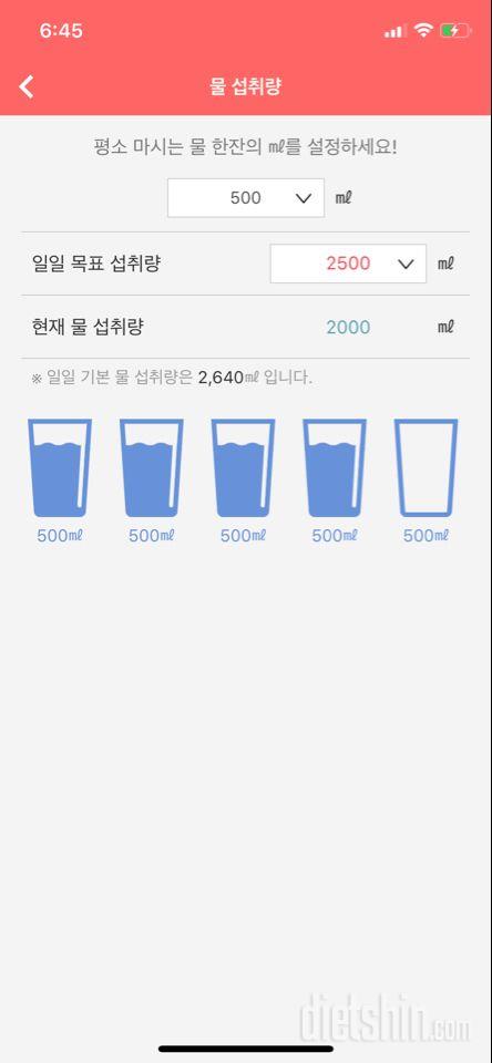 30일 하루 2L 물마시기 1일차 성공!