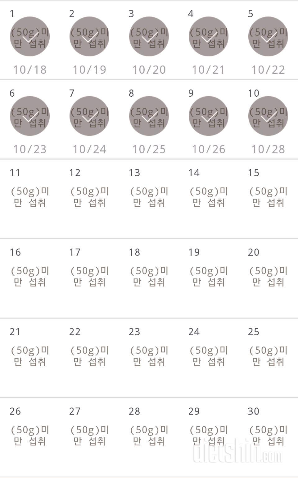 30일 당줄이기 10일차 성공!