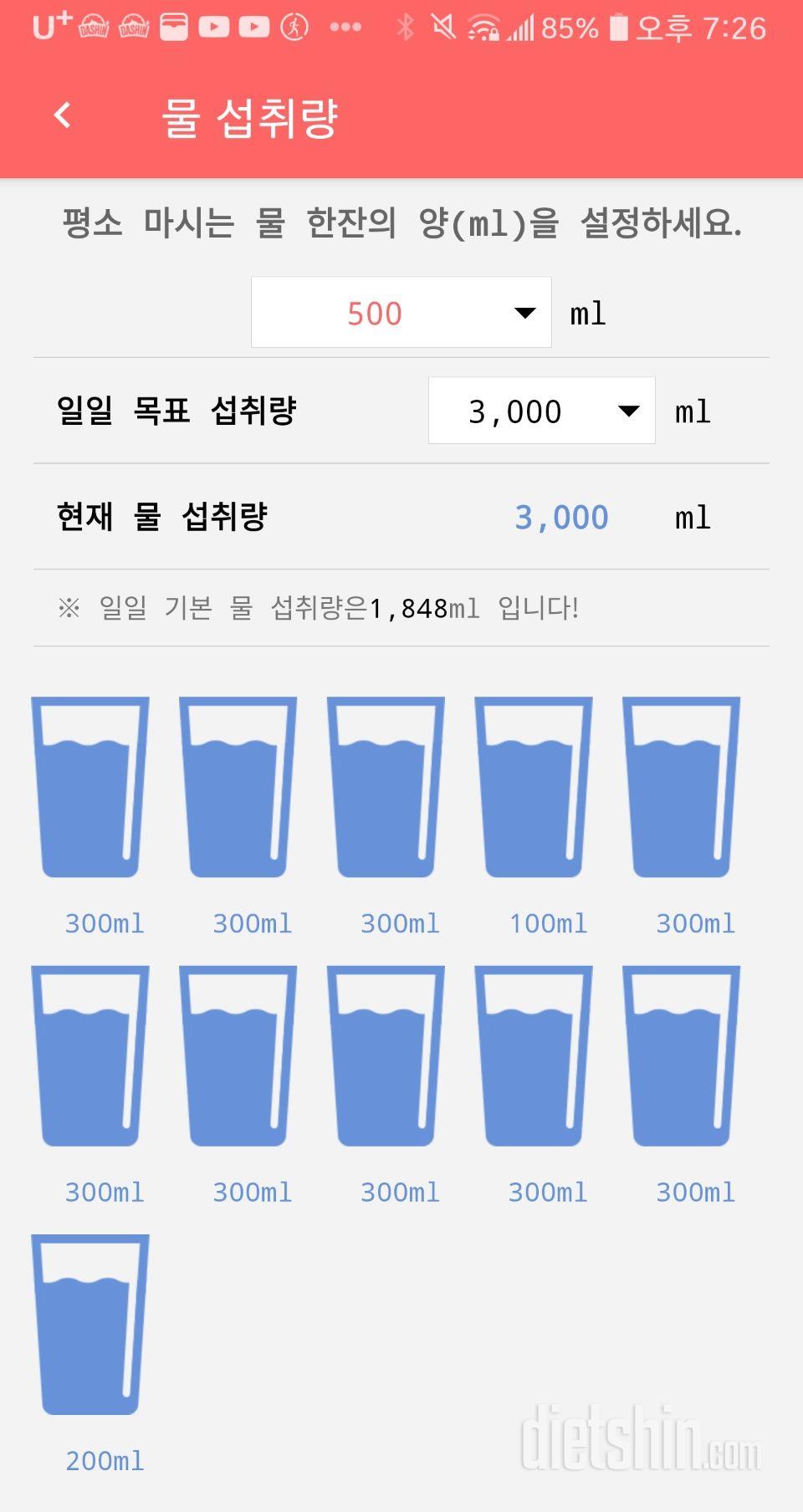 30일 하루 2L 물마시기 11일차 성공!