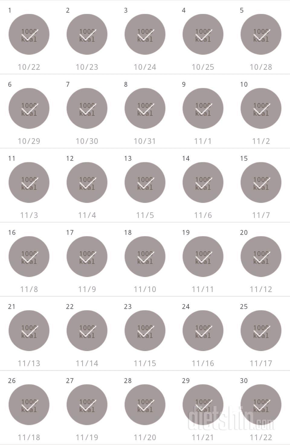 30일 1,000kcal 식단 30일차 성공!