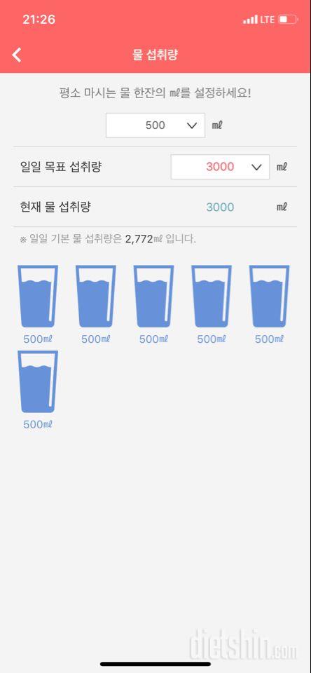 30일 하루 2L 물마시기 3일차 성공!