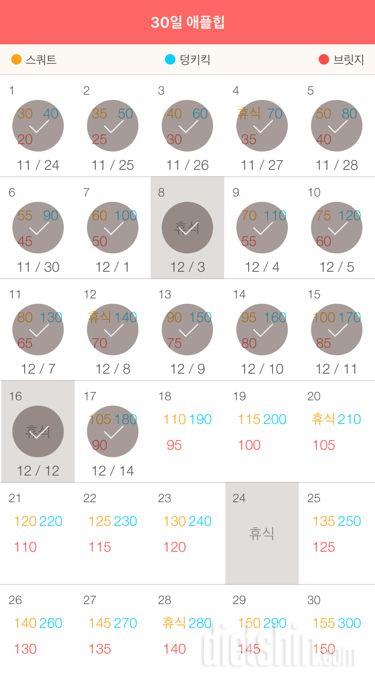 30일 애플힙 17일차 성공!