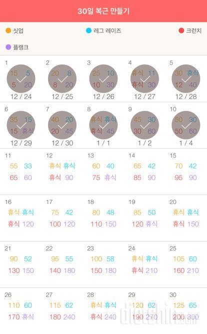 30일 복근 만들기 10일차 성공!