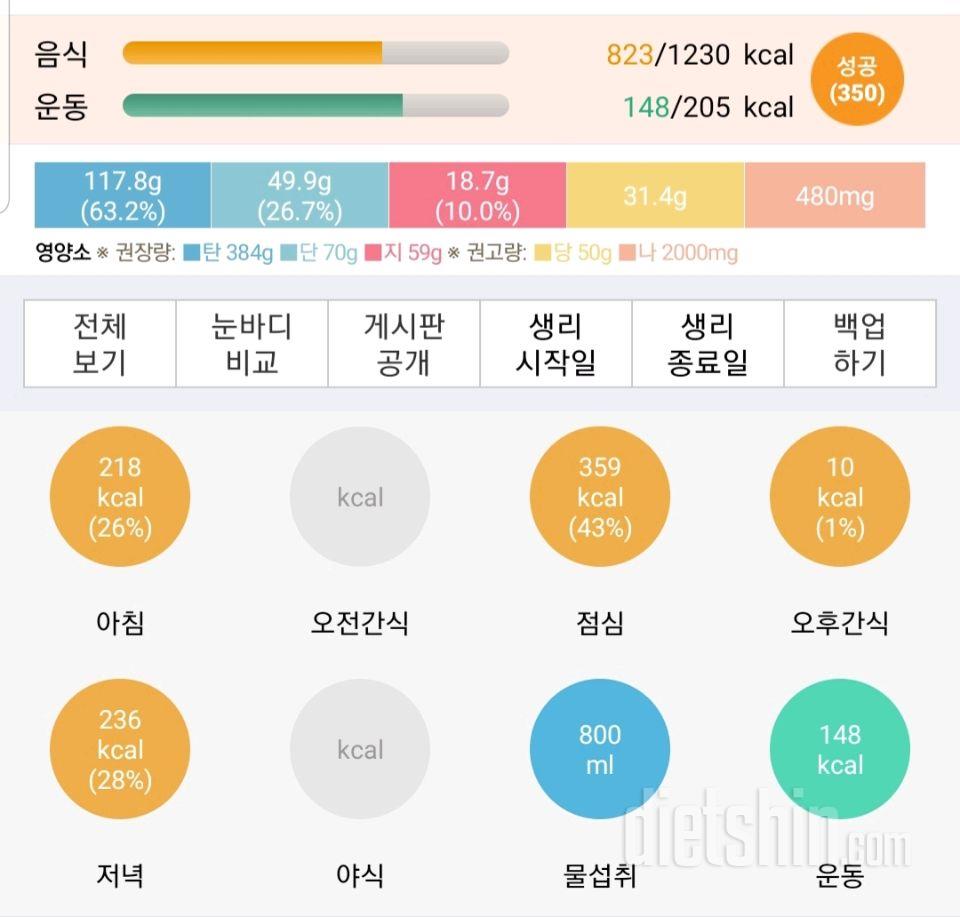 30일 1,000kcal 식단 8일차 성공!