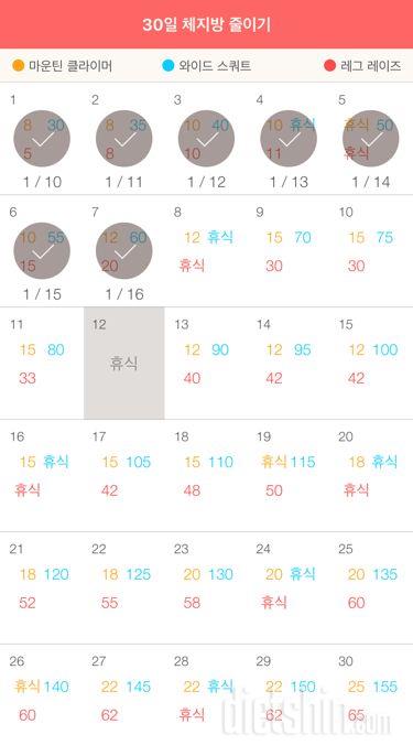 30일 체지방 줄이기 37일차 성공!