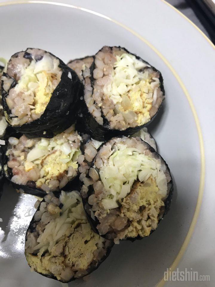 점심식단 두부마요네즈 계란말이 김밥