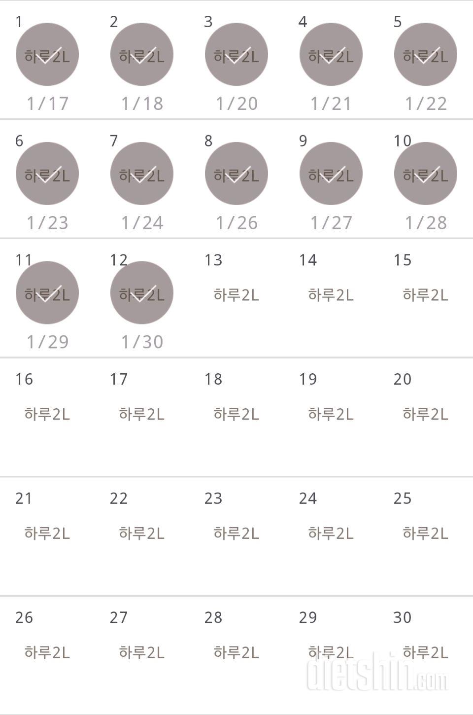 30일 하루 2L 물마시기 132일차 성공!