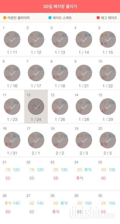 30일 체지방 줄이기 20일차 성공!