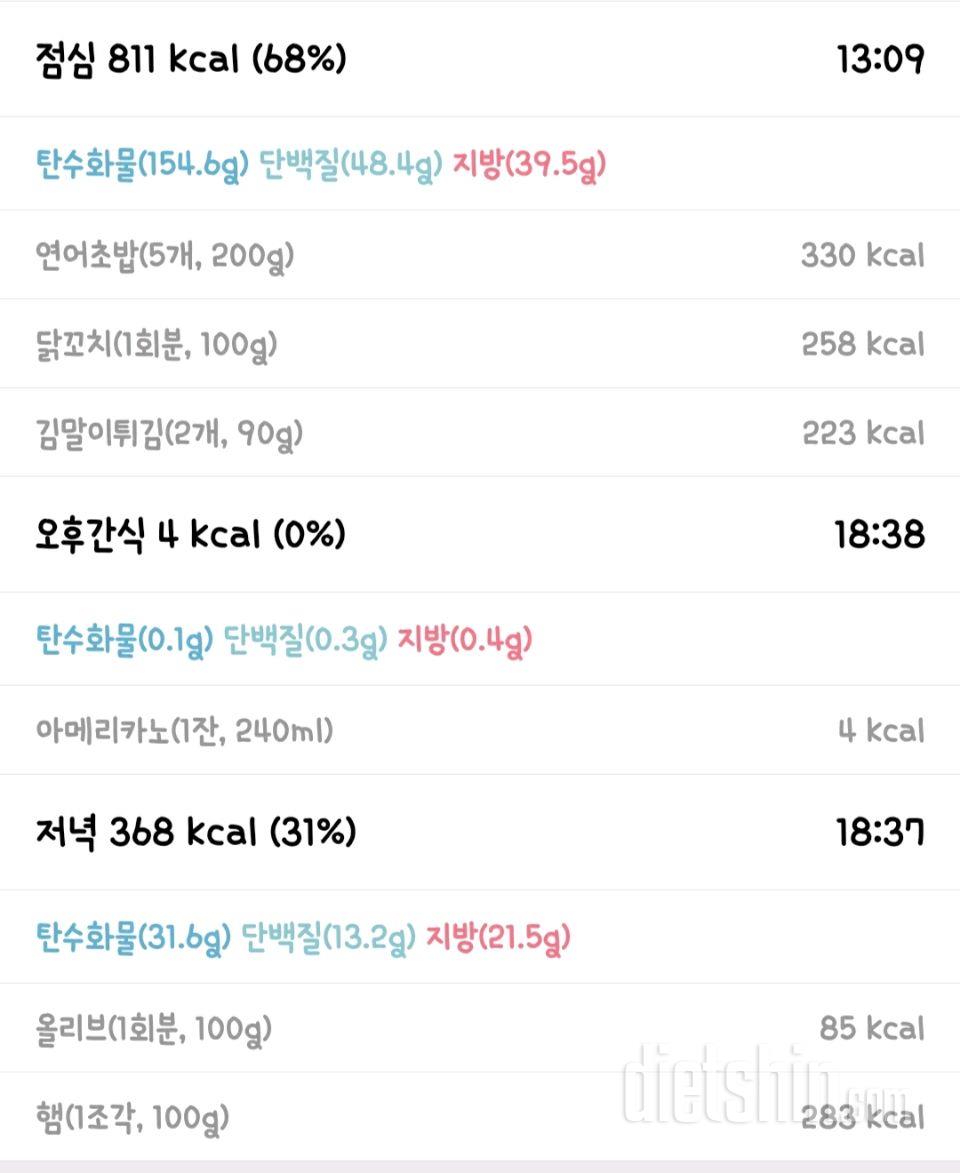 [다신 15기 식단미션] 1주차 1일