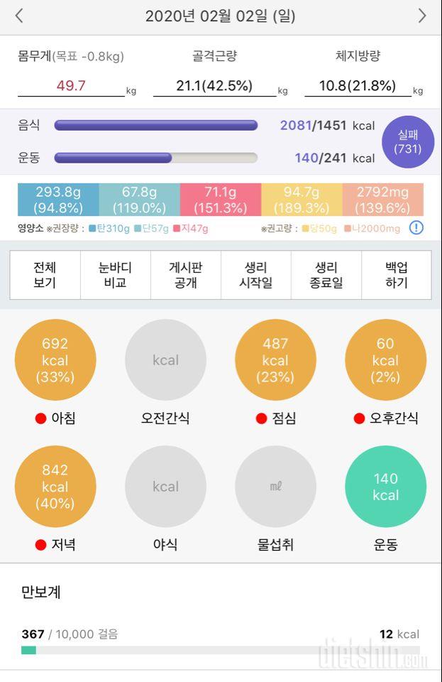 2.9. 식단운동 10일 공체