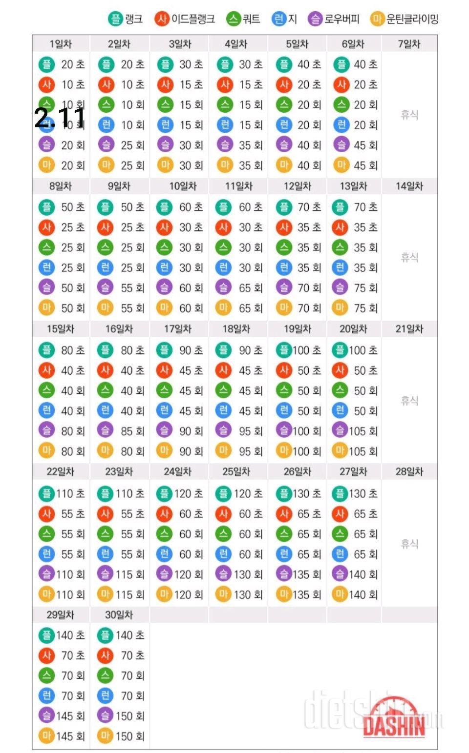 30일 복근 만들기 1일차 성공!