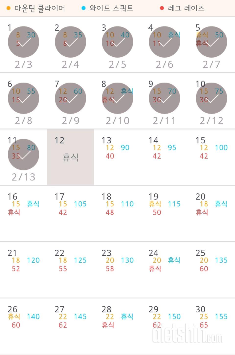 30일 체지방 줄이기 11일차 성공!