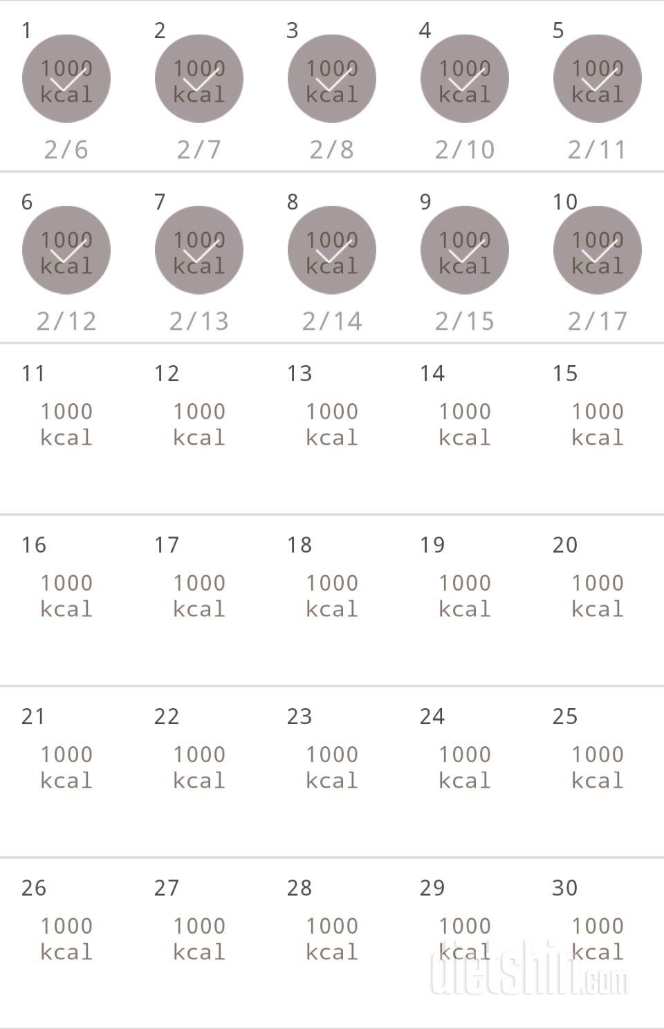 30일 1,000kcal 식단 10일차 성공!