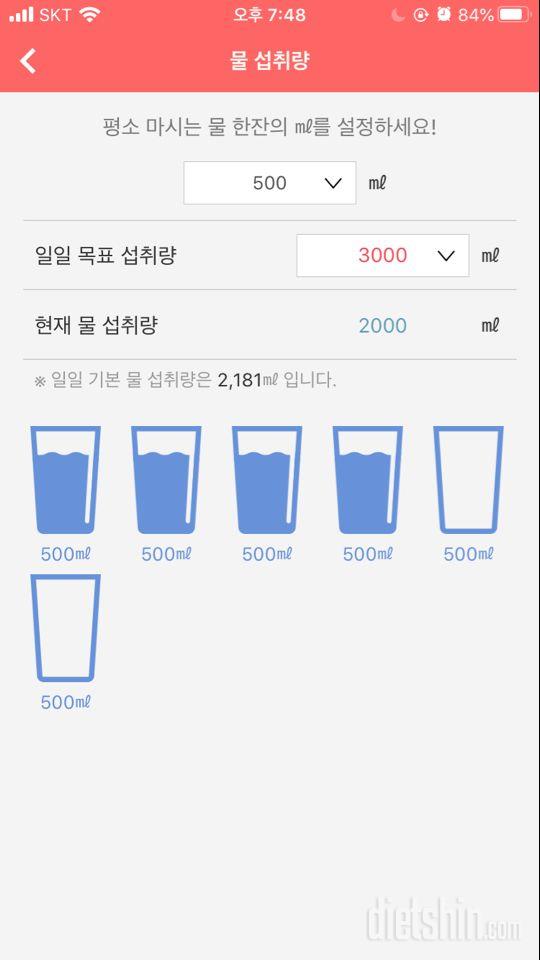 30일 하루 2L 물마시기 3일차 성공!