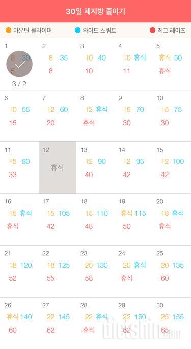 30일 체지방 줄이기 61일차 성공!