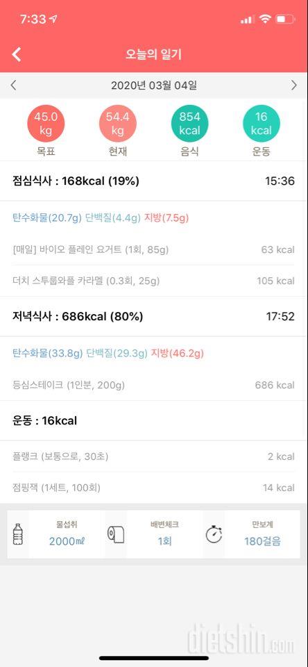 30일 야식끊기 4일차 성공!