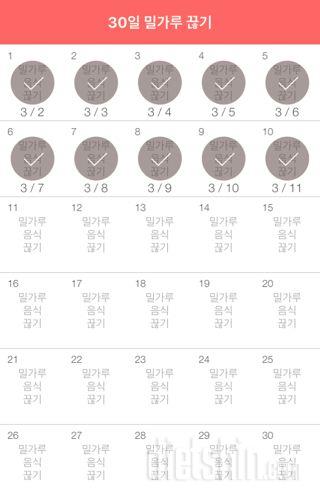 30일 밀가루 끊기 10일차 성공!