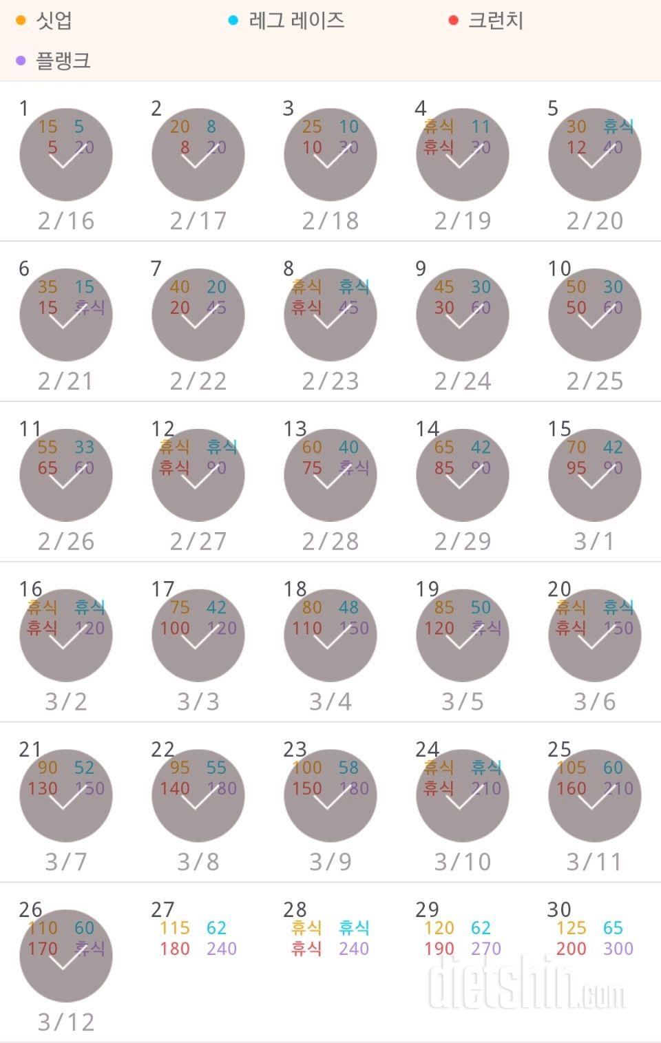 30일 복근 만들기 26일차 성공!