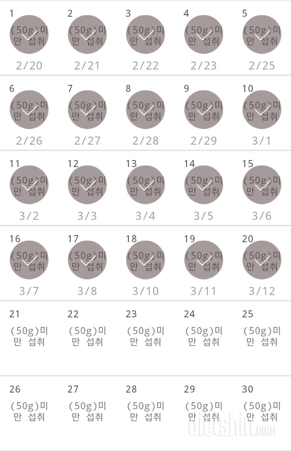 30일 당줄이기 20일차 성공!