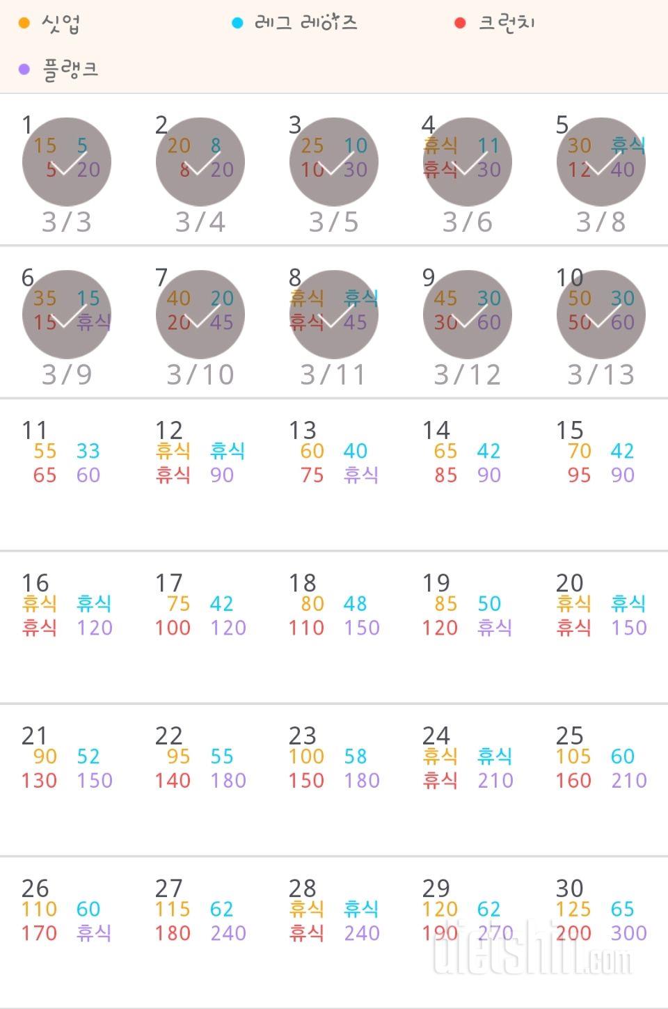 30일 복근 만들기 10일차 성공!