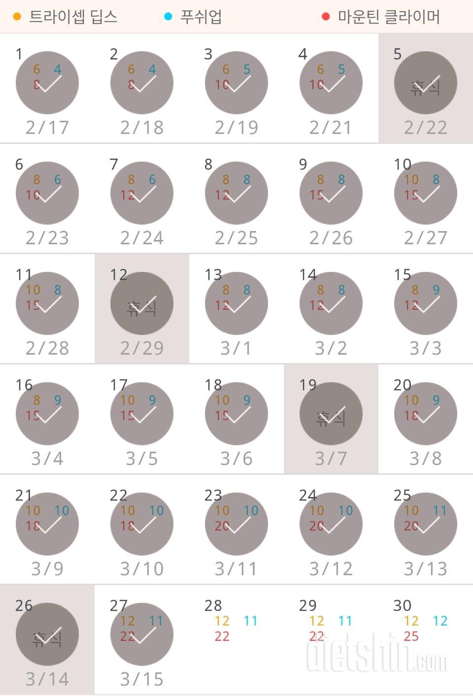 30일 슬림한 팔 747일차 성공!