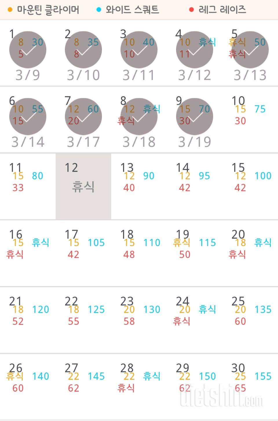 30일 체지방 줄이기 9일차 성공!