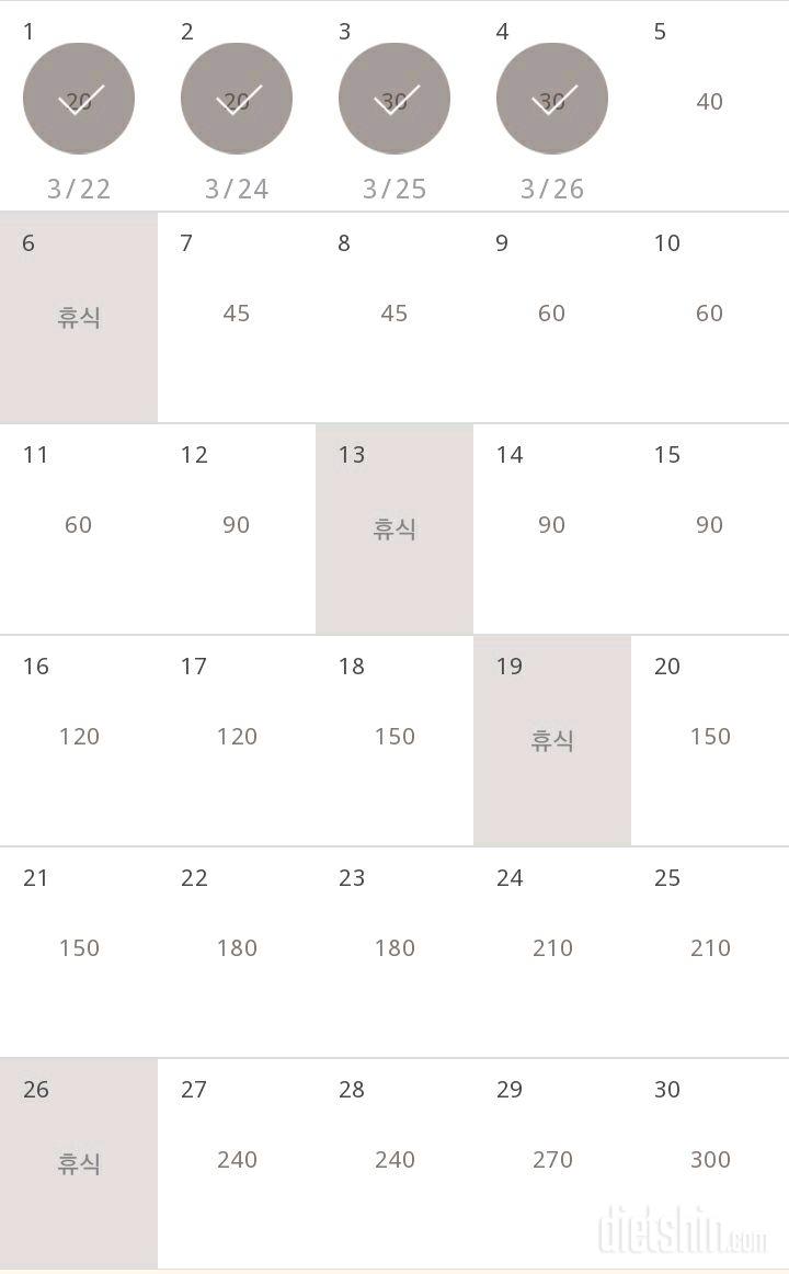 30일 플랭크 4일차 성공!