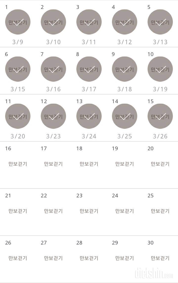 30일 만보 걷기 15일차 성공!