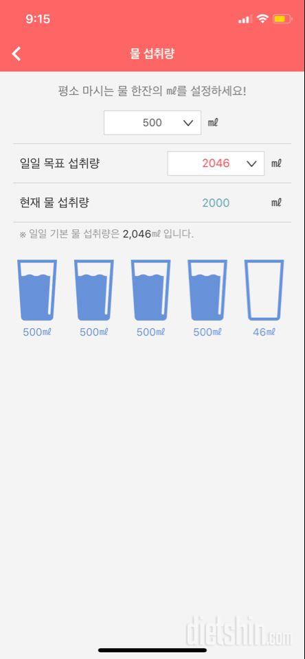 30일 하루 2L 물마시기 2일차 성공!