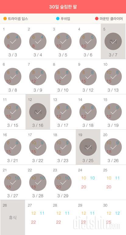 30일 슬림한 팔 23일차 성공!