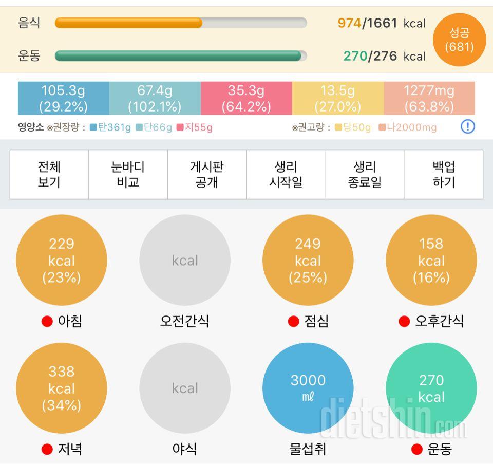 30일 1,000kcal 식단 7일차 성공!