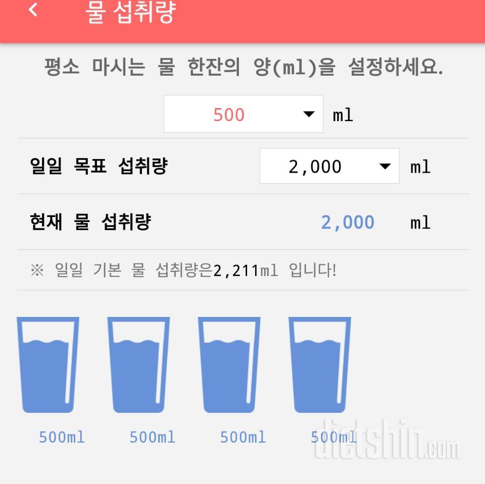 30일 하루 2L 물마시기 8일차 성공!