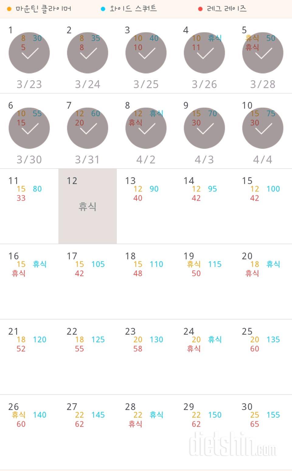 30일 체지방 줄이기 10일차 성공!