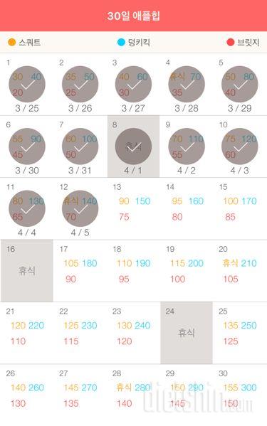 30일 애플힙 102일차 성공!